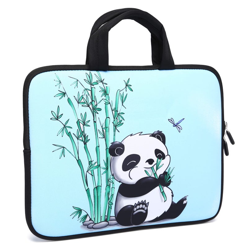 HAPLIVES 14 15 15.4 15.6 inch Laptop Handle Bag Computer Protect Case Pouch Holder Notebook Sleeve Neoprene Cover Soft Carrying Travel Case For Dell Lenovo Toshiba HP Chromebook ASUS Acer (Panda & Bamboo) - Image 3